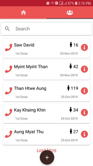 B-Vaccine Records — Patient List